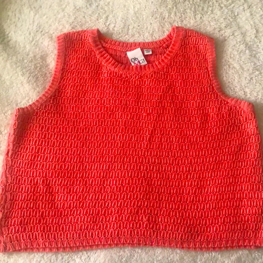 Knitted Coral Cropped Top